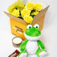 Plush toy frog with accessories