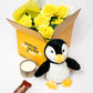 Plush toy penguin with accessories