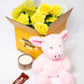 Plush toy pig with accessories